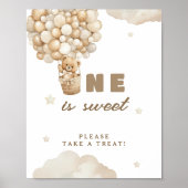 Beige Balloons Teddy Bear One ist süß Poster (Vorne)