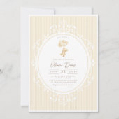 Beige Balloons Teddy Bear Vintage Baby Shower Einladung (Vorderseite)