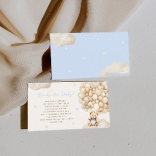 Beige Balonbärbücher für Babydusche Begleitkarte