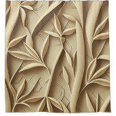 Beige Bambus Duschvorhang - Elegantes Design (Vorderseite)