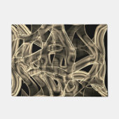 Beige bandförmige Kurven, kontrastierende Reliefli Fußmatte (Vorderseite)