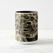 Beige bandförmige Kurven, kontrastierende Reliefli Tasse (Zentrum)