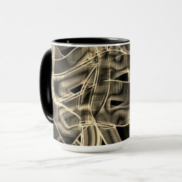 Beige bandförmige Kurven, kontrastierende Reliefli Tasse