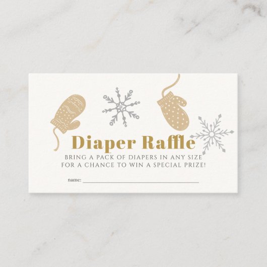 Beige Beanie Baby Showdusche Windeln Raffle Ticket Begleitkarte (Vorderseite)