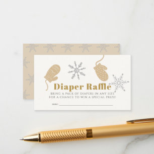 Beige Beanie Baby Showdusche Windeln Raffle Ticket Begleitkarte