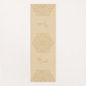 Beige Beautiful Mandala With Custom Name Yogamatte (Vorderseite)
