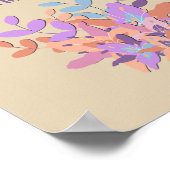 Beige "Behalt Peace in your Heath" Blumenposter Poster (Ecke)