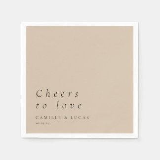 Beige Beige für Liebe Personalisierte Hochzeit Serviette