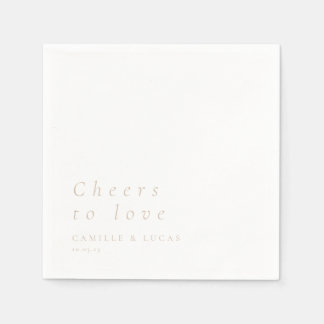 Beige Beige für Liebe Personalisierte Hochzeit Serviette