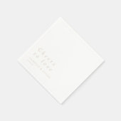 Beige Beige für Liebe Personalisierte Hochzeit Serviette (Ecke)