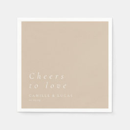 Beige Beige für Liebe Personalisierte Hochzeit Serviette