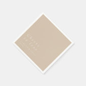 Beige Beige für Liebe Personalisierte Hochzeit Serviette (Ecke)