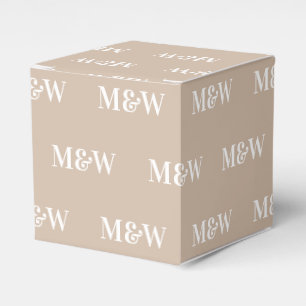 Beige Beige-Geschenke mit weißem Monogramm anpasse Geschenkschachtel