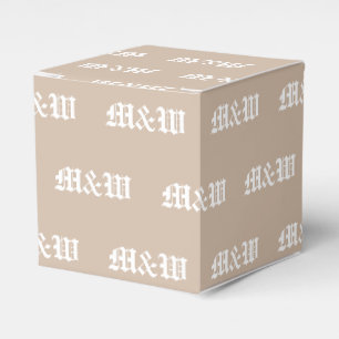 Beige Beige-Geschenke mit weißem Monogramm anpasse Geschenkschachtel