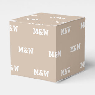 Beige Beige-Geschenke mit weißem Monogramm anpasse Geschenkschachtel