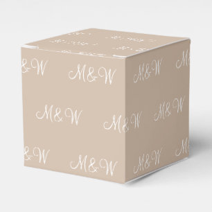 Beige Beige-Geschenke mit weißem Monogramm anpasse Geschenkschachtel