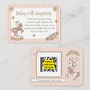 Beige/Beige Karussell-Pferd-Geschenkliste Begleitkarte