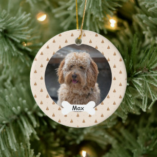 Beige benutzerdefiniertes Foto für Welpen Keramik Ornament