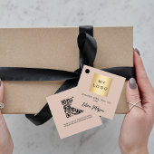 Beige Bezeichnung Firmenlogo QR-Code hängen Geschenkanhänger