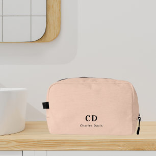 Beige Bezeichnung für moderne Monogramm-Initialen Waschbeutel