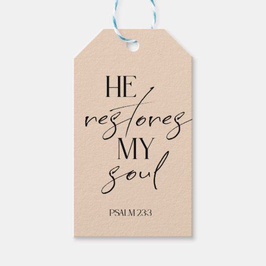 Beige Bible Verse Psalm Geschenkanhänger (Vorderseite)