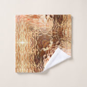 Beige bis braun gebogenes Glas wiederholt Badhandtuch Set (Waschlappen)