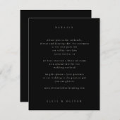 Beige & Black Boho Foto Wedding Modern Begleitkarte (Vorne/Hinten)