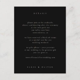 Beige & Black Boho Foto Wedding Modern Begleitkarte