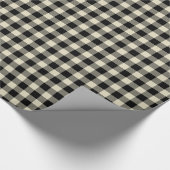 Beige Black Buffalo Kariert Tartan Geschenkpapier (Ecke)