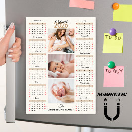 Beige Black Red 2026 Kalender Foto Collage Magnet