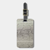 Beige&Black Snakeskin Druck Gepäckanhänger (Vorderseite vertikal)