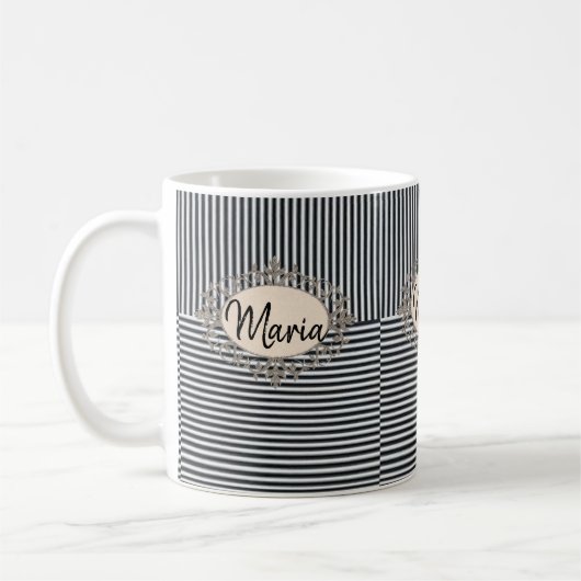 Beige Black Stripe Tasse (Links)