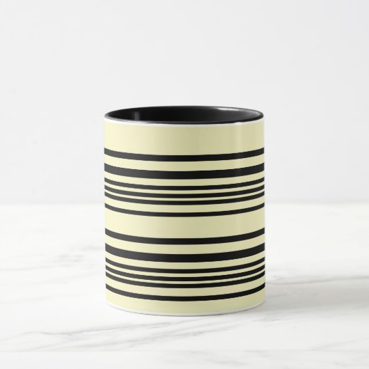 Beige & Black Striped Mug — Calm, Chic, Timeless Tasse (Zentrum)