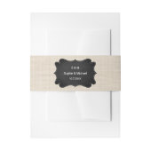 Beige Black Wedding Burlap Rustic Einladungsbanderole (Vorderseite Beispiel)