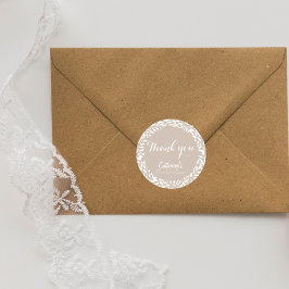 Beige Blätter Brautparty Runder Aufkleber