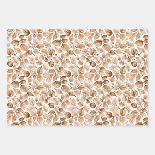 Beige Blätter für Wasserfarben Muster (Vorderseite)