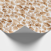 Beige Blätter für Wasserfarben Muster Geschenkpapier (Ecke)