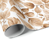 Beige Blätter für Wasserfarben Muster Geschenkpapier (Rolleneckpunkt)