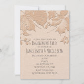 Beige Blätter Rustikale Herbsthochzeit Einladung (Vorderseite)