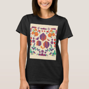 Beige Blätter Skandi Blume Ethnischer Niedlicher H T-Shirt