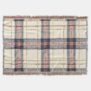Beige-blau kariertes Webmuster Decke