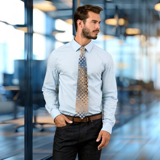 Beige blaue Abstrakte Glastüren Muster Krawatte