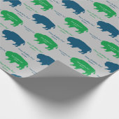 Beige blaue grüne rustikale Buffalo-Farben Geschenkpapier (Ecke)