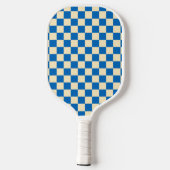 Beige + Blauer Karo Prüfpappmuster Pickleball Schläger (Rückseite)