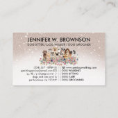 Beige Bling Niedliche Hunde Katzen Visitenkarte (Rückseite)