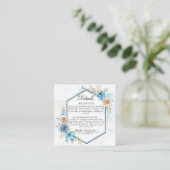 Beige blue Elegant Floral Wedding Begleitkarte (Stehend Vorderseite)