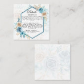Beige blue Elegant Floral Wedding Begleitkarte (Vorne/Hinten)