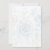 Beige blue Elegant Floral Wedding Einladung (Rückseite)
