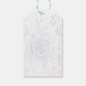 Beige blue Elegant Floral Wedding Geschenkanhänger (Rückseite)