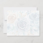 Beige blue Elegant Floral Wedding RSVP Karte (Rückseite)